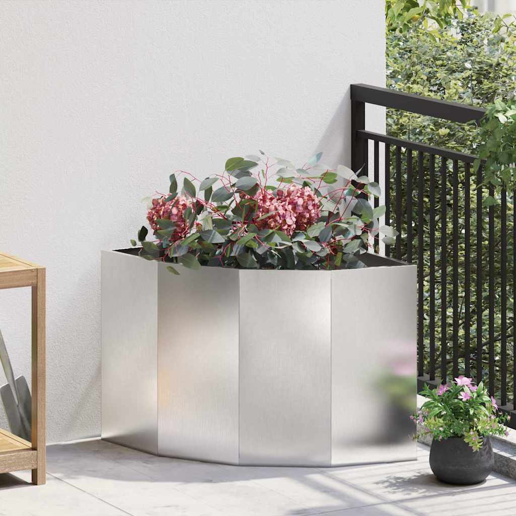 Vaso d'angolo Argento 60 x 60 x 50 cm Acciaio inox