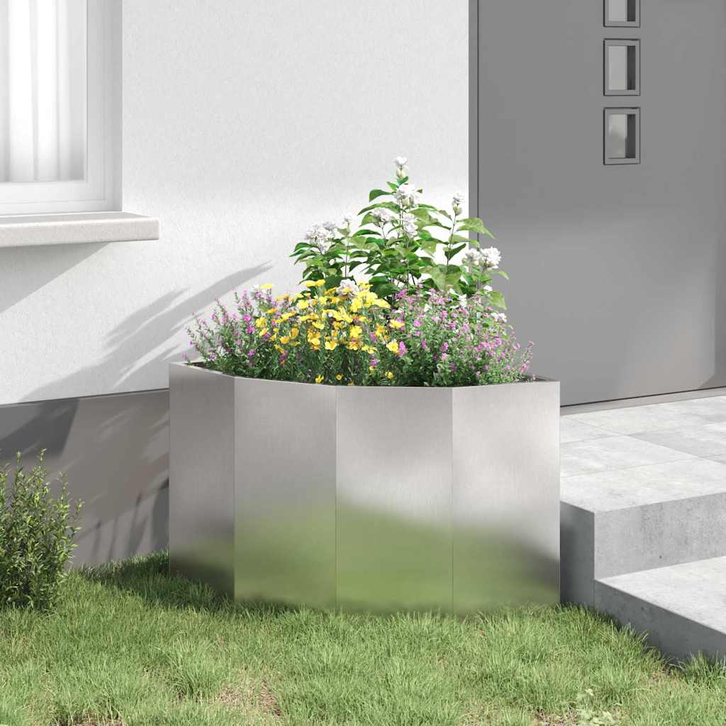 Vaso d'angolo Argento 60 x 60 x 50 cm Acciaio inox