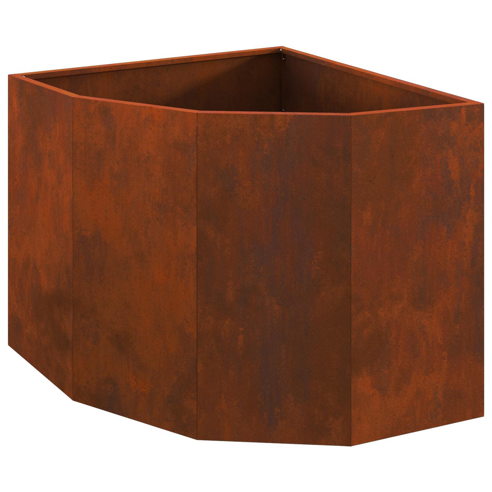 Vaso d'angolo Ruggine 60 x 60 x 50 cm acciaio corten