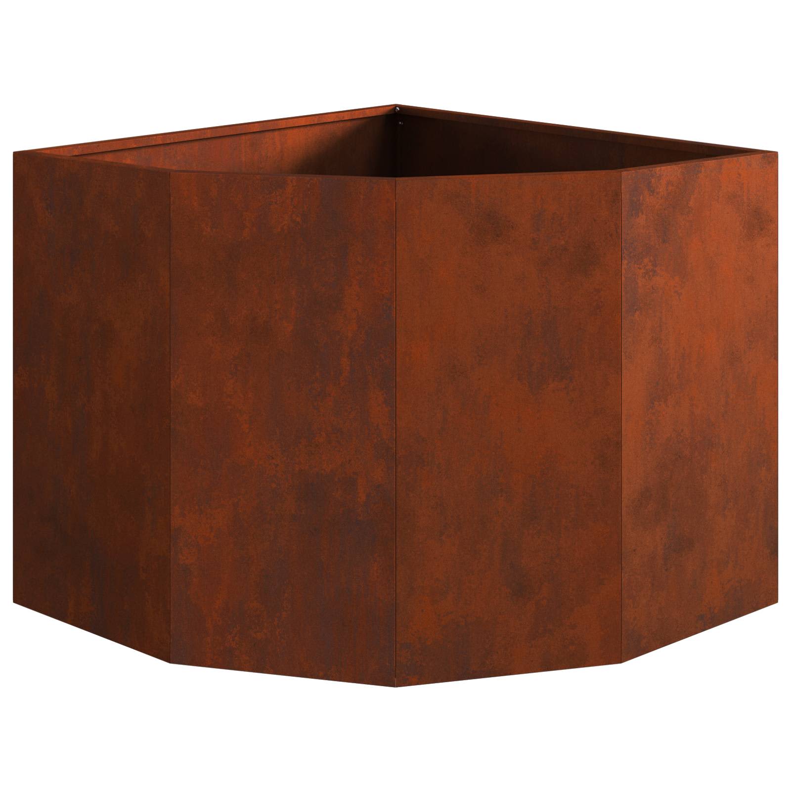 Vaso d'angolo Ruggine 60 x 60 x 50 cm acciaio corten