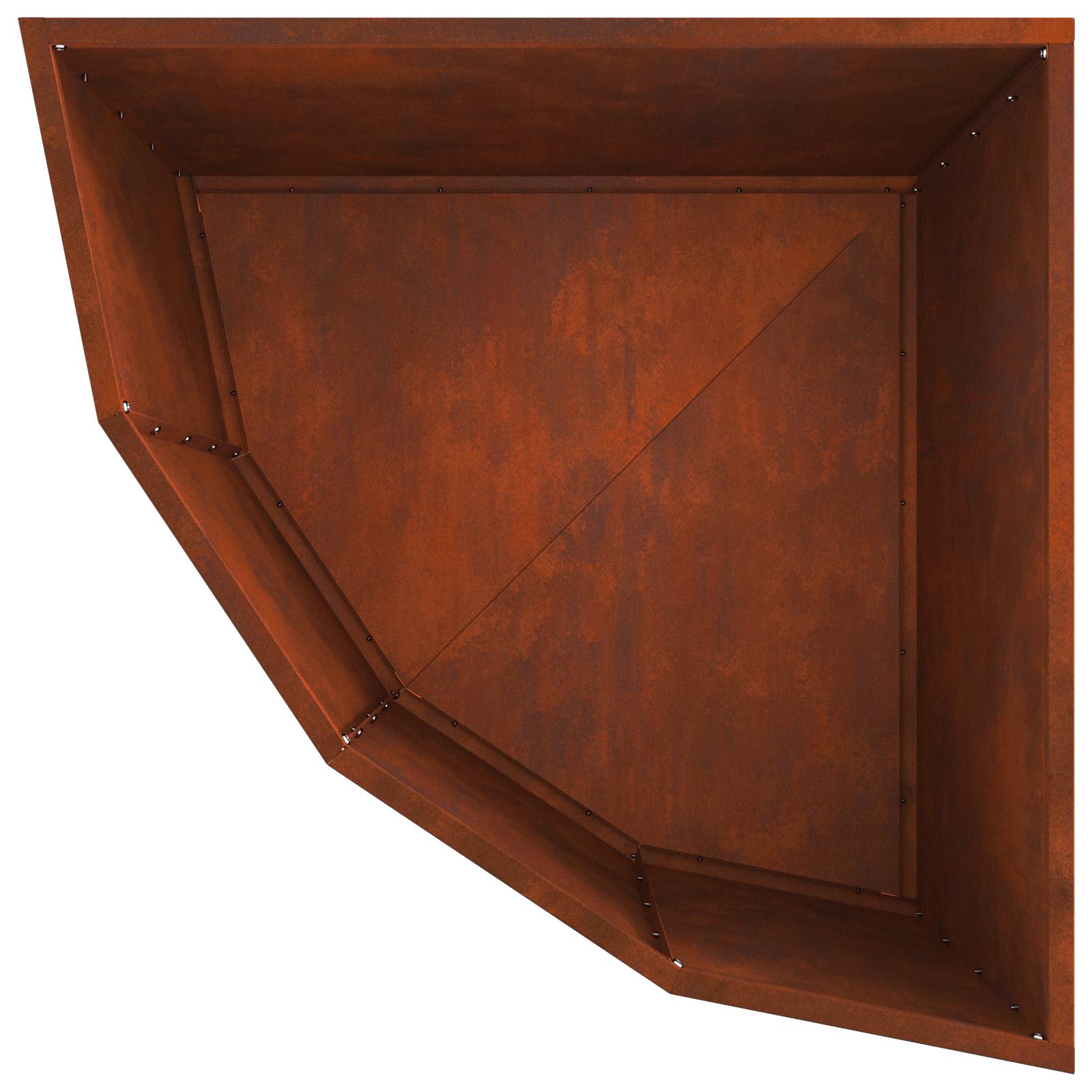 Vaso d'angolo Ruggine 60 x 60 x 50 cm acciaio corten