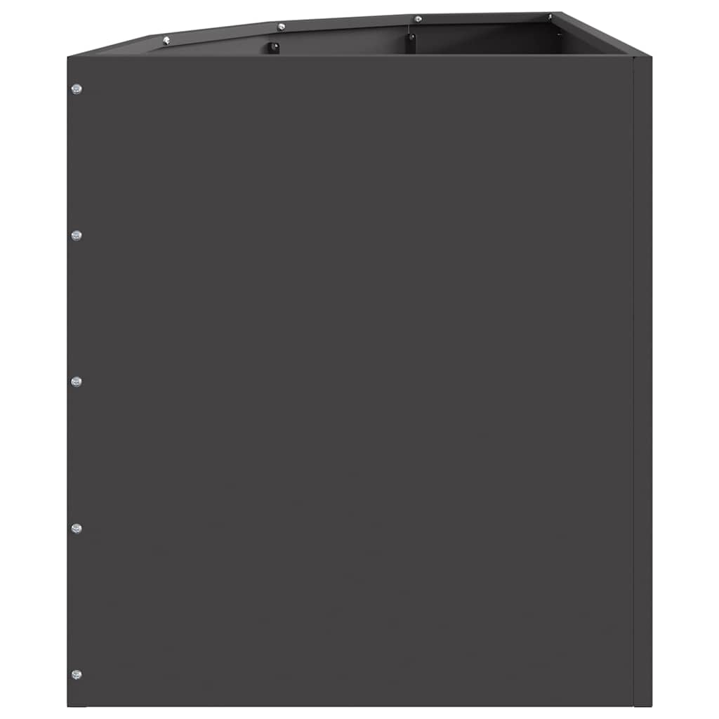 Vaso d'angolo Nero 45 x 45 x 50 cm Acciaio
