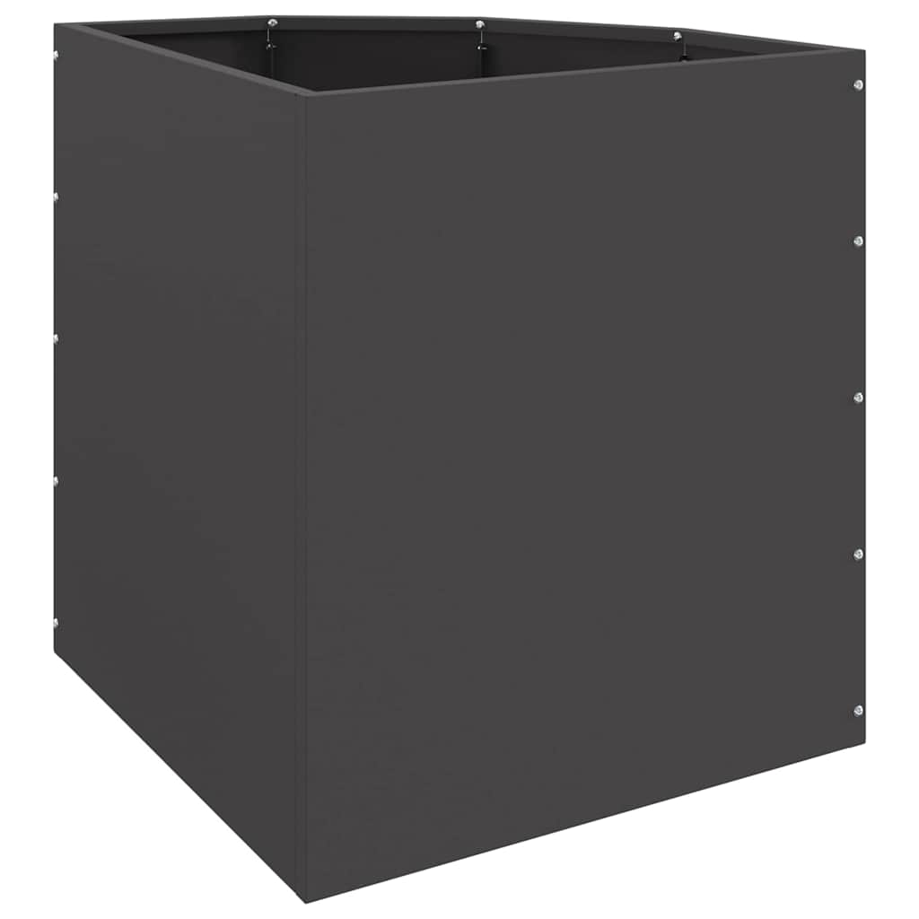 Vaso d'angolo Nero 45 x 45 x 50 cm Acciaio