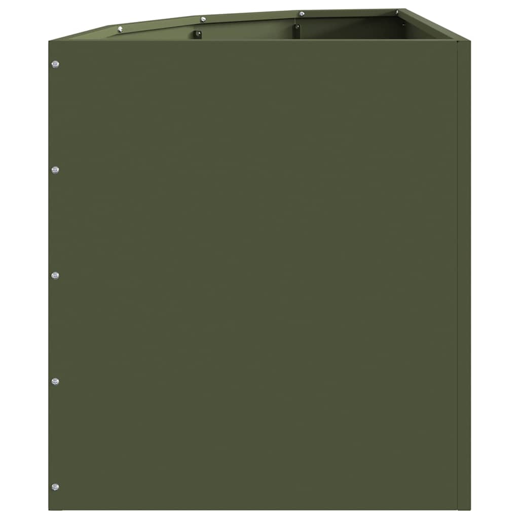 Vaso d'angolo Verde oliva 45 x 45 x 50 cm Acciaio