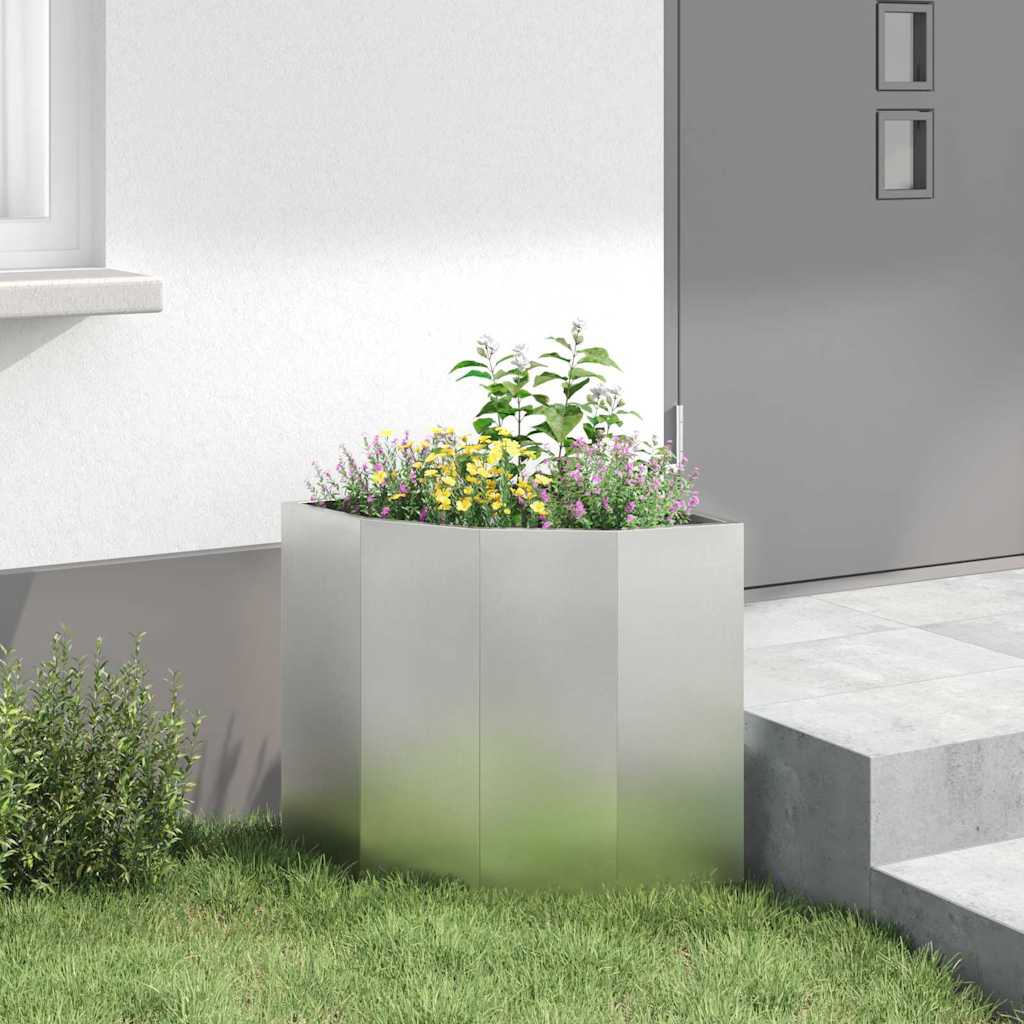 Vaso d'angolo Argento 45 x 45 x 50 cm Acciaio inox