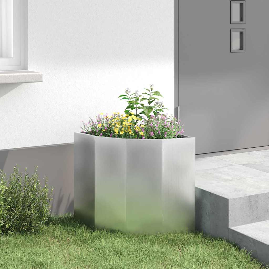 Vaso d'angolo Argento 45 x 45 x 50 cm Acciaio zincato