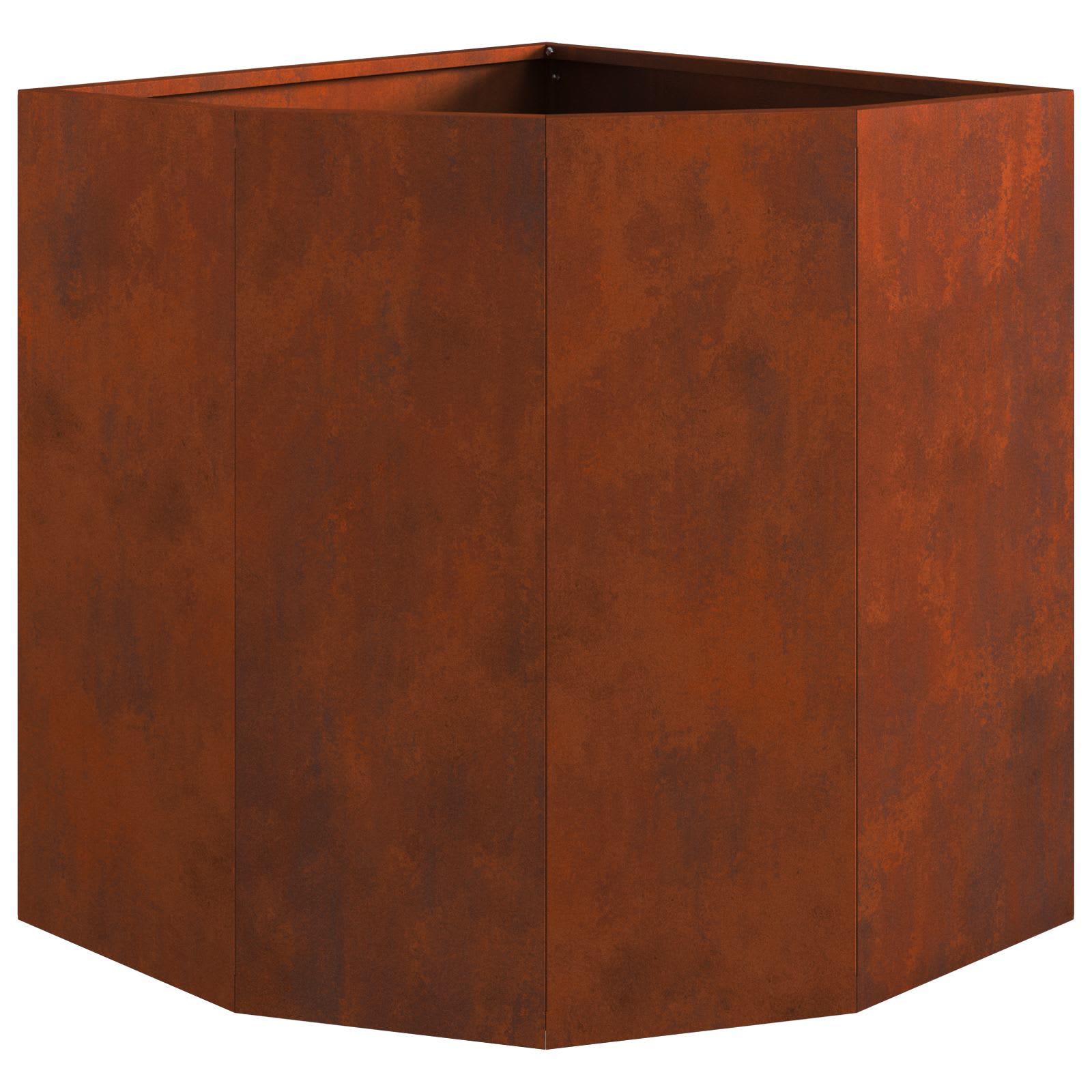 Vaso d'angolo Ruggine 45 x 45 x 50 cm acciaio corten