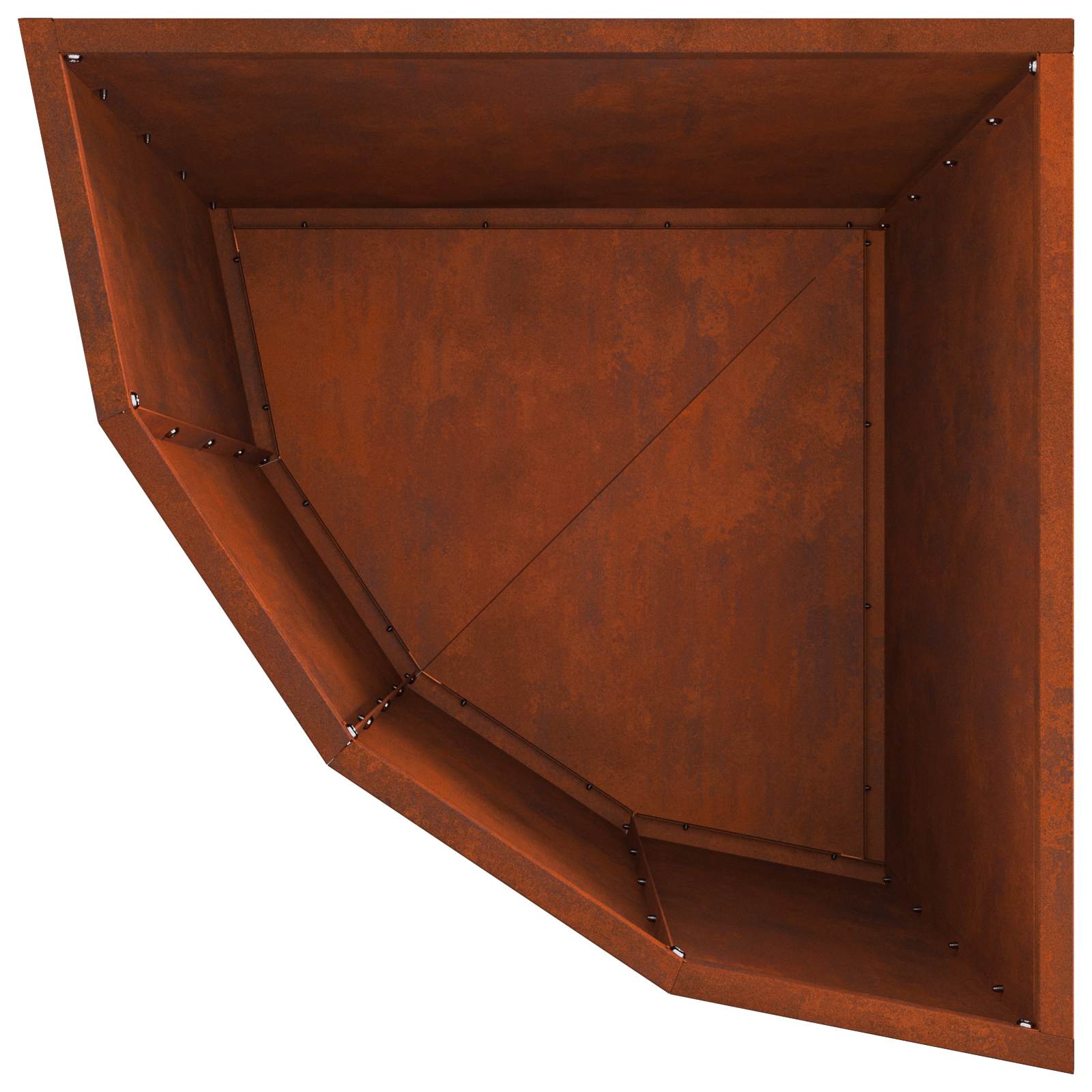 Vaso d'angolo Ruggine 45 x 45 x 50 cm acciaio corten