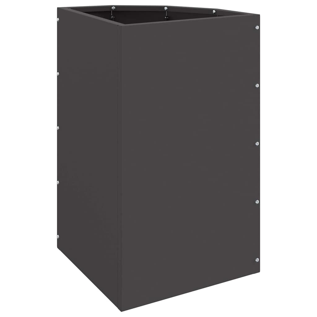 Vaso d'angolo Nero 30 x 30 x 50 cm Acciaio