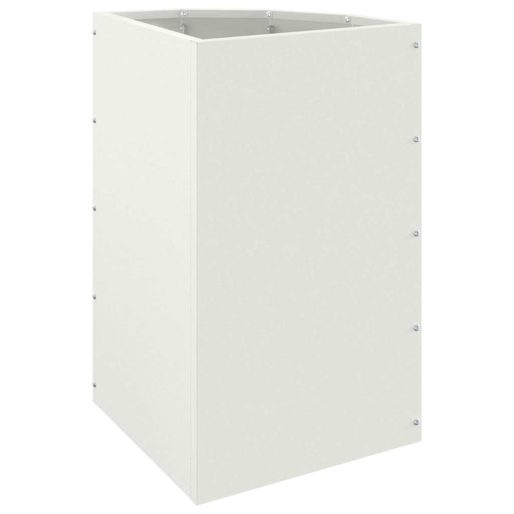 Vaso d'angolo Bianco 30 x 30 x 50 cm Acciaio