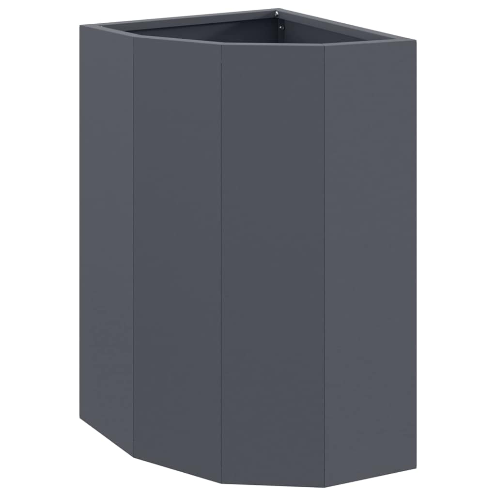 Vaso d'angolo Antracite 30 x 30 x 50 cm Acciaio