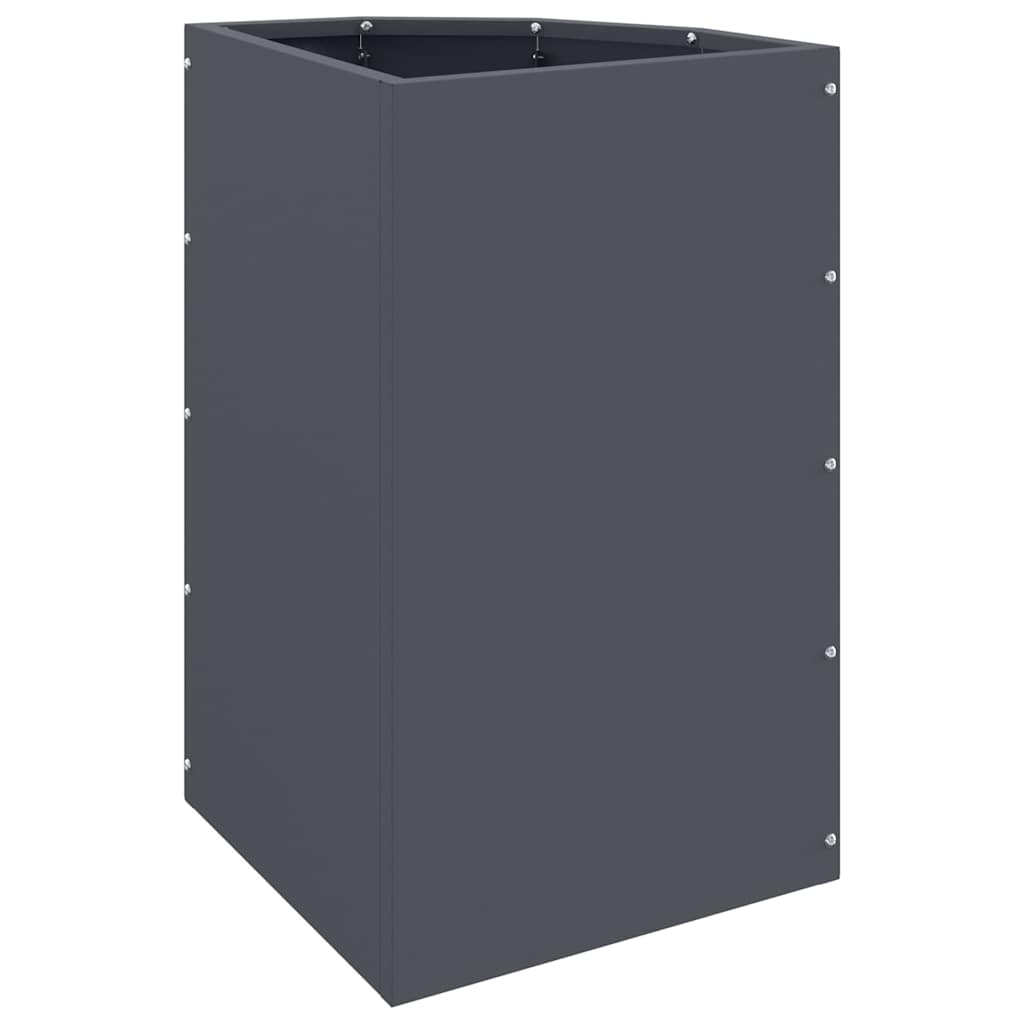 Vaso d'angolo Antracite 30 x 30 x 50 cm Acciaio