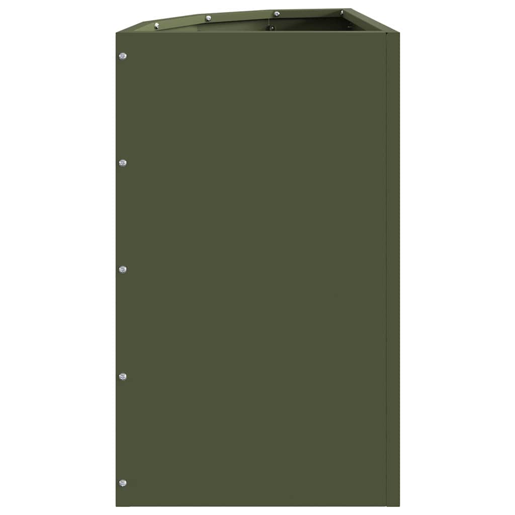 Vaso d'angolo Verde oliva 30 x 30 x 50 cm Acciaio