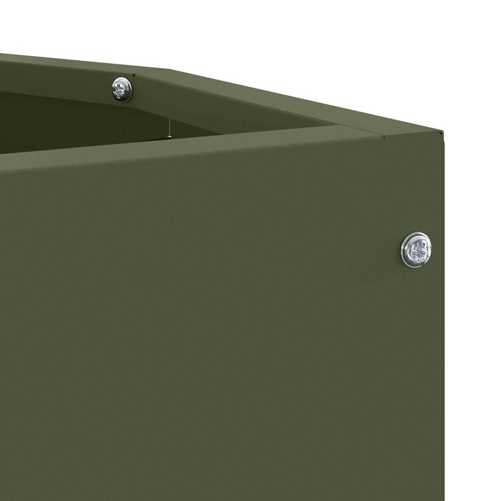 Vaso d'angolo Verde oliva 30 x 30 x 50 cm Acciaio