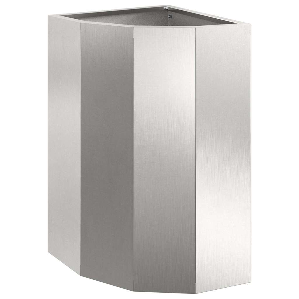 Vaso d'angolo Argento 30 x 30 x 50 cm Acciaio inox