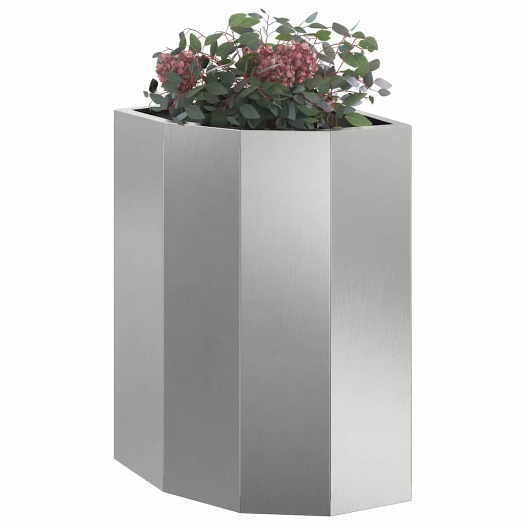 Vaso d'angolo Argento 30 x 30 x 50 cm Acciaio inox