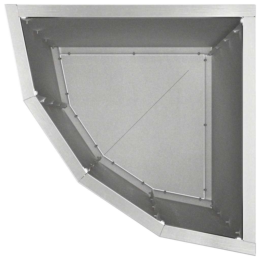 Vaso d'angolo Argento 30 x 30 x 50 cm Acciaio inox