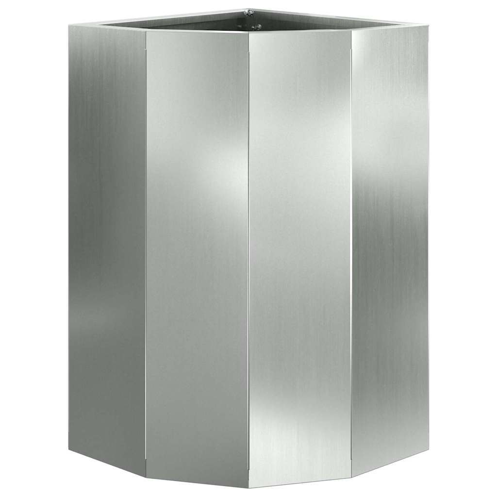 Vaso d'angolo Argento 30 x 30 x 50 cm Acciaio zincato