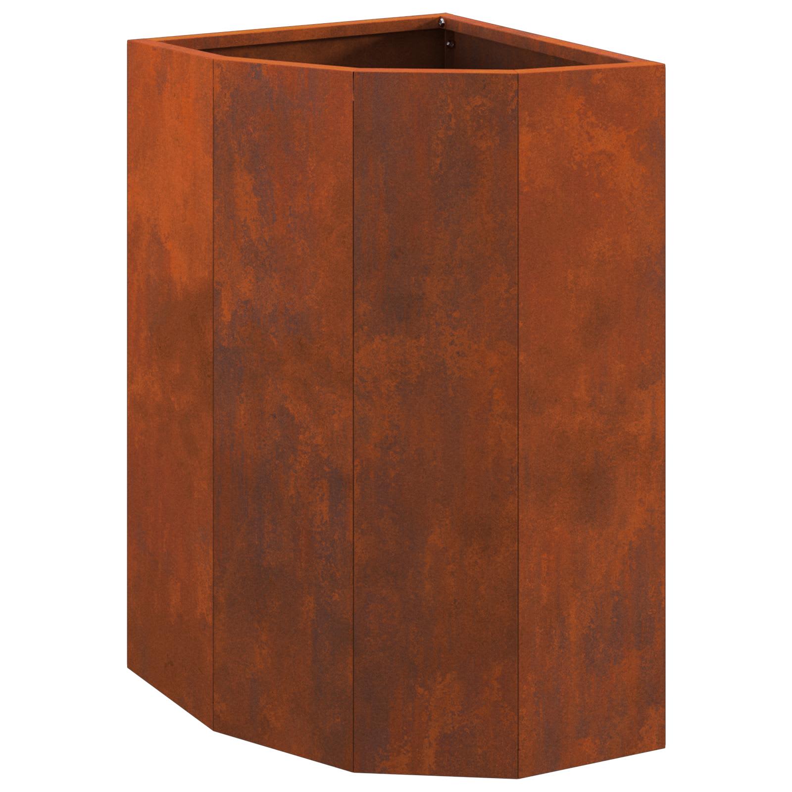 Vaso d'angolo Ruggine 30 x 30 x 50 cm acciaio corten