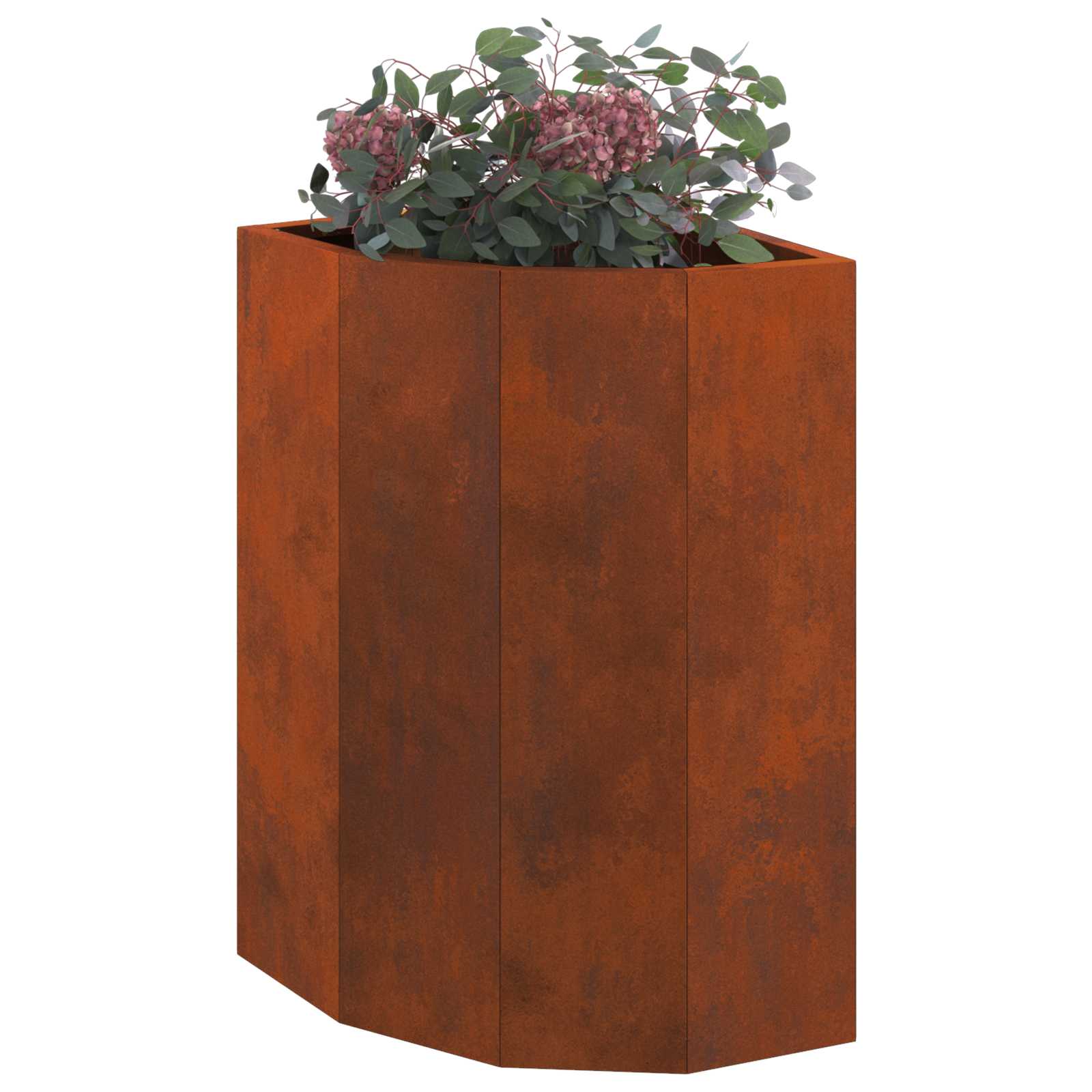Vaso d'angolo Ruggine 30 x 30 x 50 cm acciaio corten