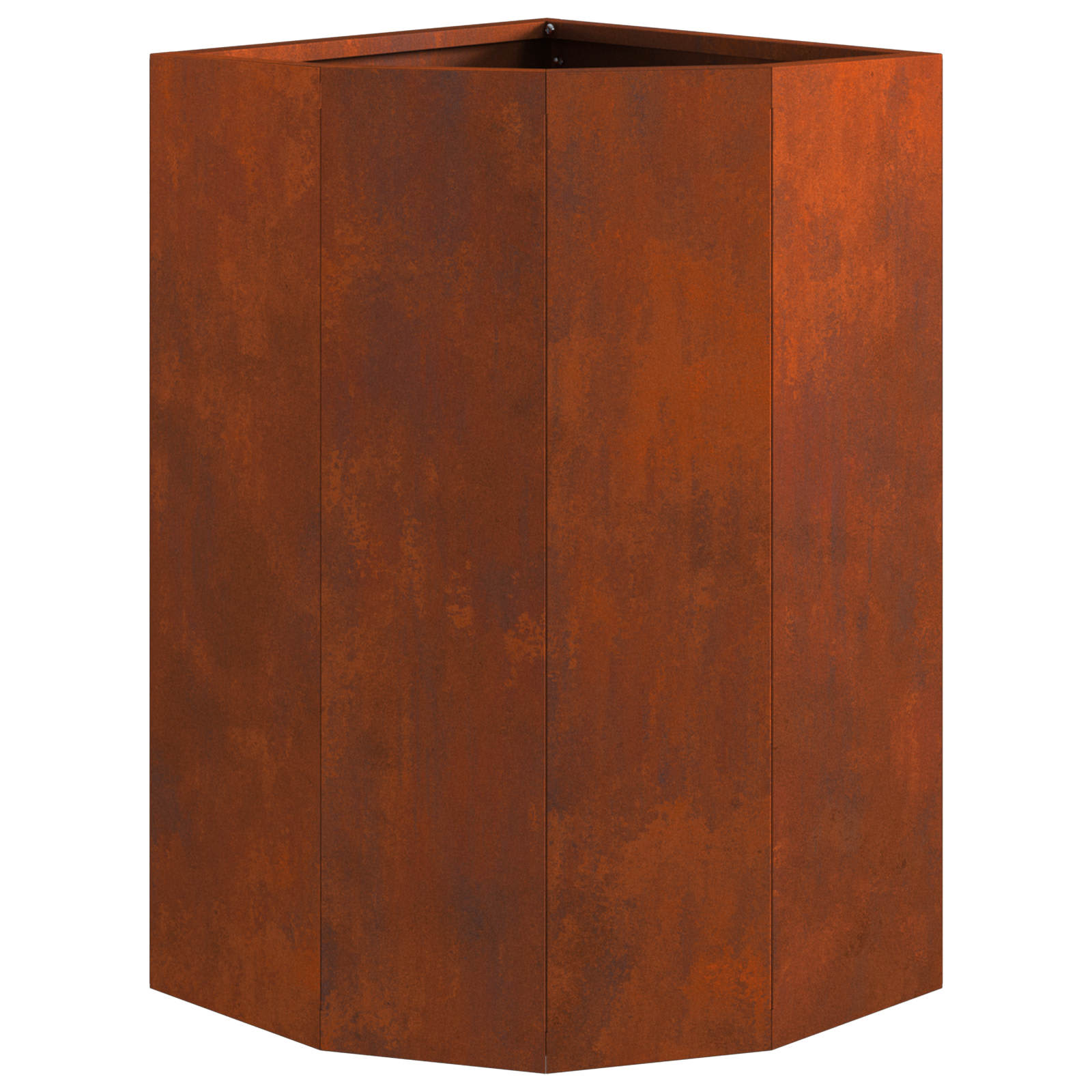 Vaso d'angolo Ruggine 30 x 30 x 50 cm acciaio corten