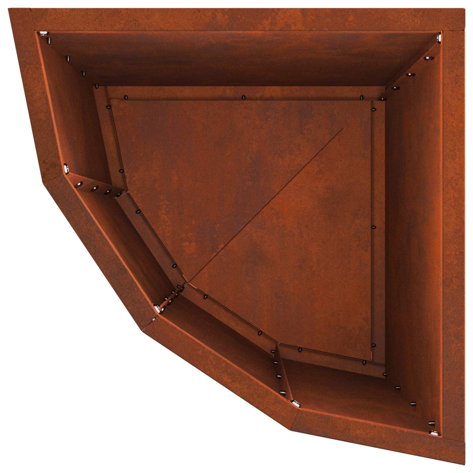 Vaso d'angolo Ruggine 30 x 30 x 50 cm acciaio corten