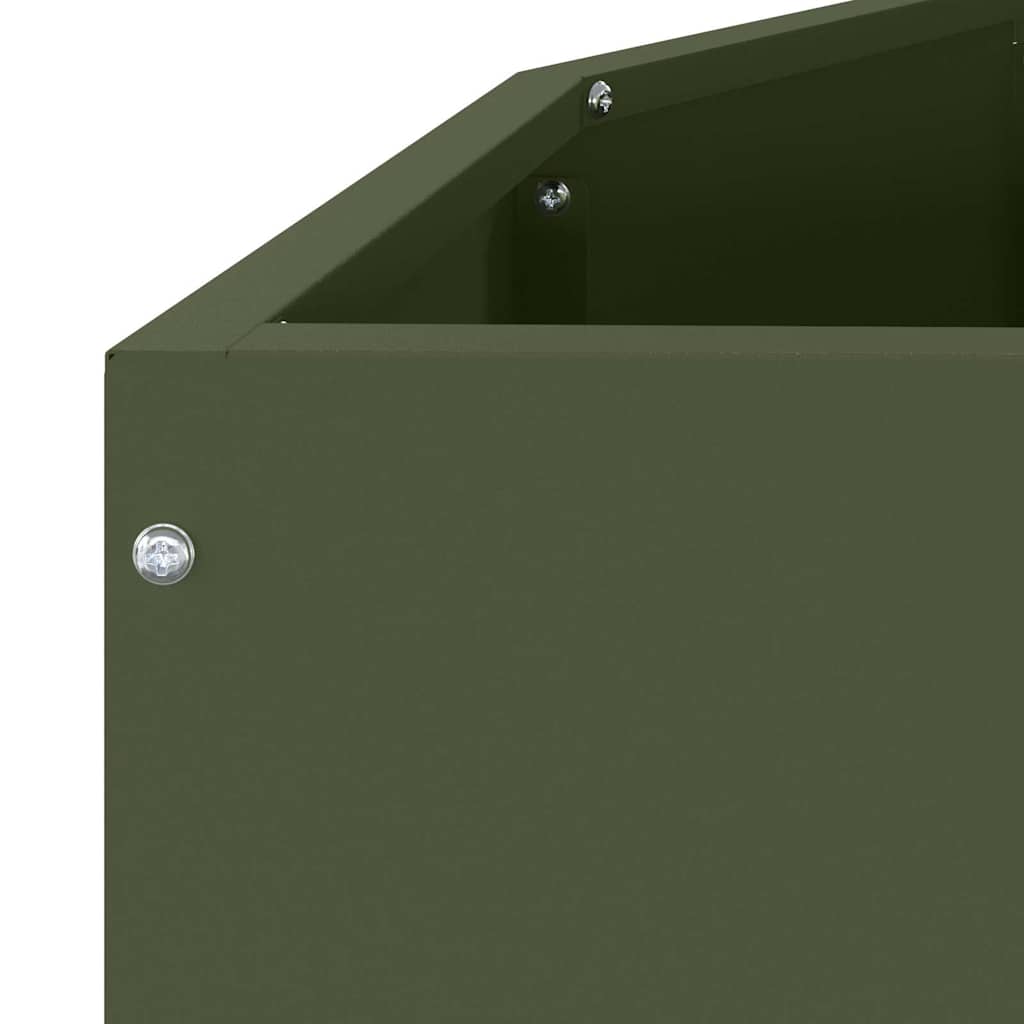 Fioriera Verde oliva 120 x 60 x 35 cm Acciaio