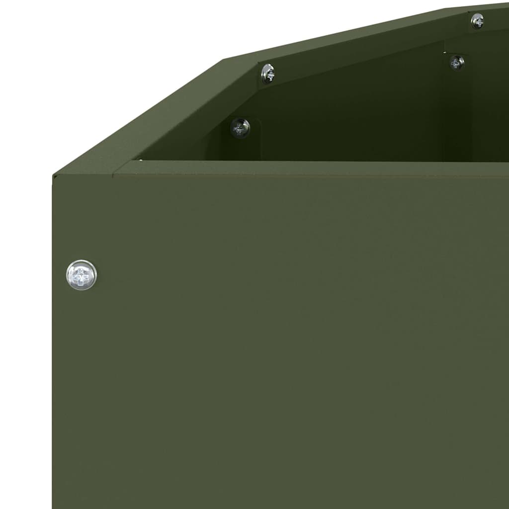 Fioriera Verde oliva 90 x 45 x 35 cm Acciaio