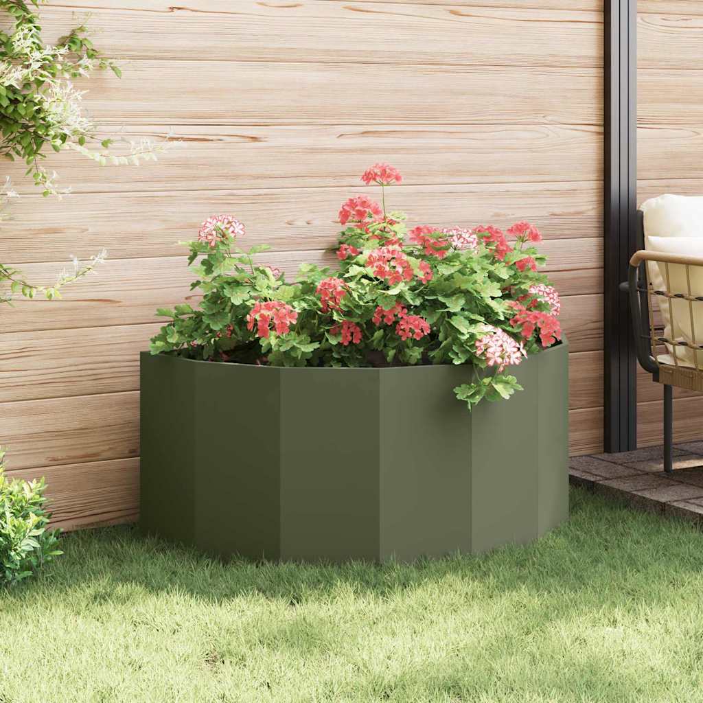 Fioriera Verde oliva 120 x 60 x 50 cm Acciaio