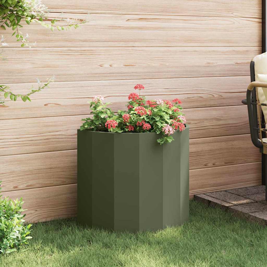 Fioriera Verde oliva 60 x 30 x 50 cm Acciaio
