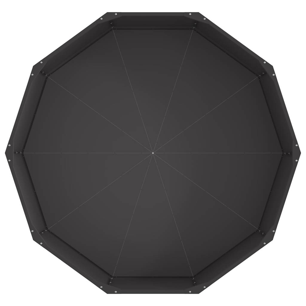Fioriera Nero 120 x 120 x 35 cm Acciaio
