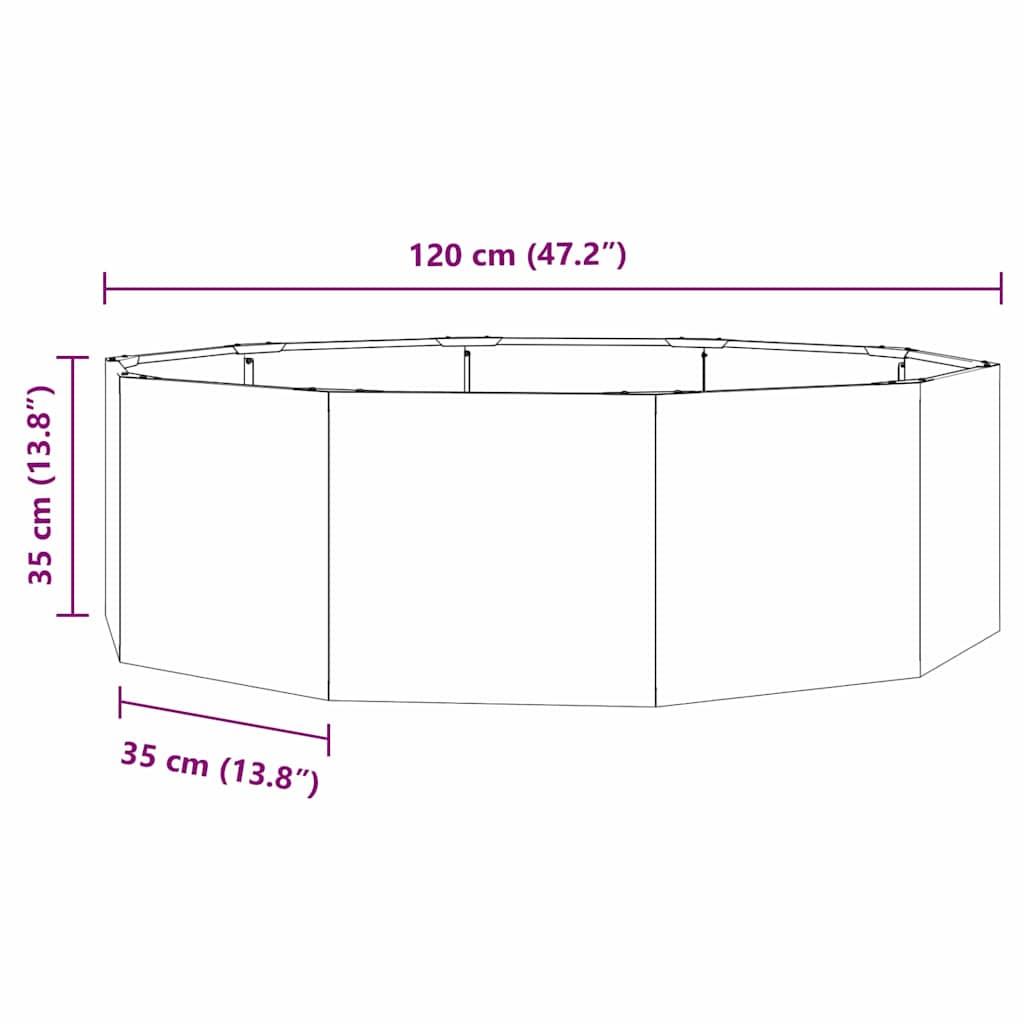Fioriera Bianco 120 x 120 x 35 cm Acciaio