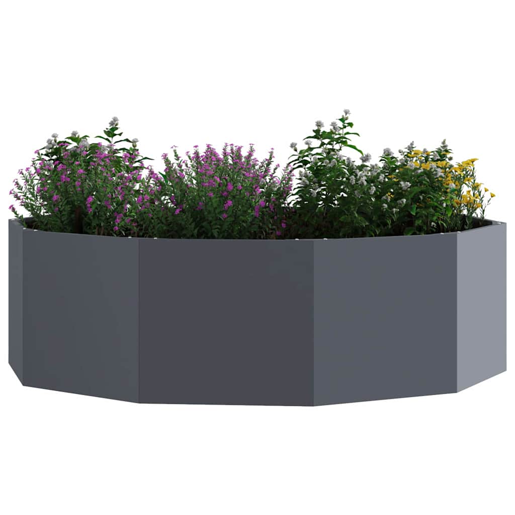 Fioriera Antracite 120 x 120 x 35 cm Acciaio