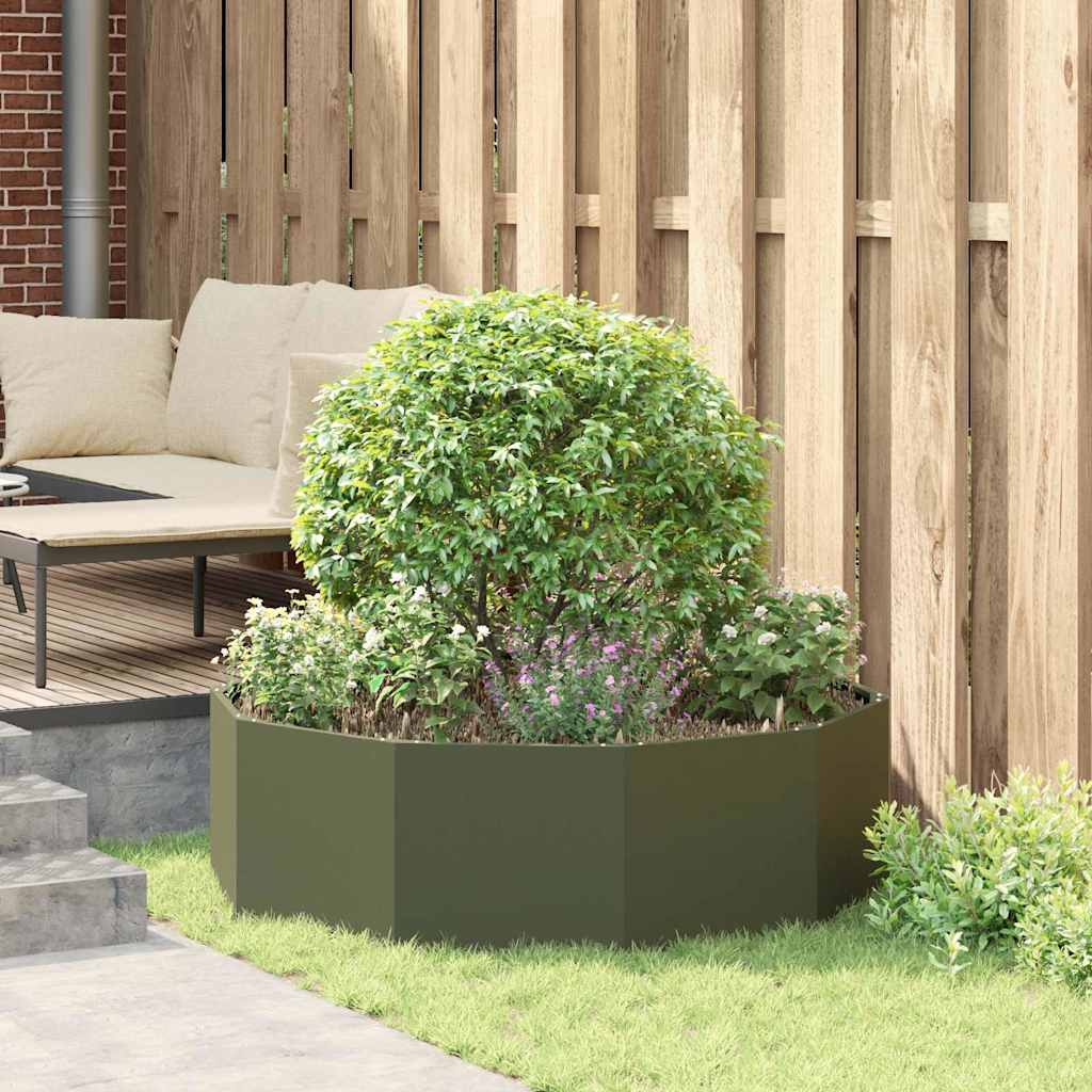 Fioriera Verde oliva 120 x 120 x 35 cm Acciaio