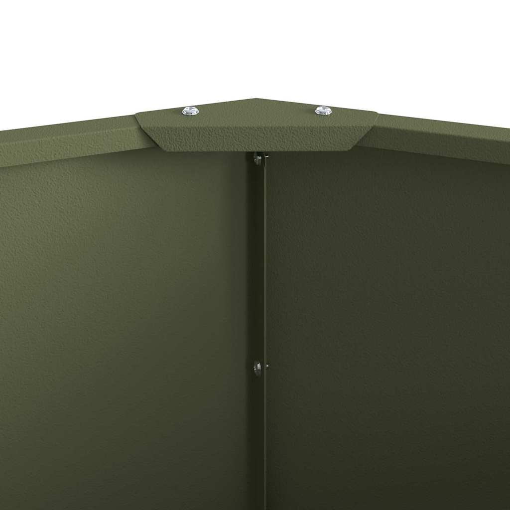 Fioriera Verde oliva 120 x 120 x 35 cm Acciaio