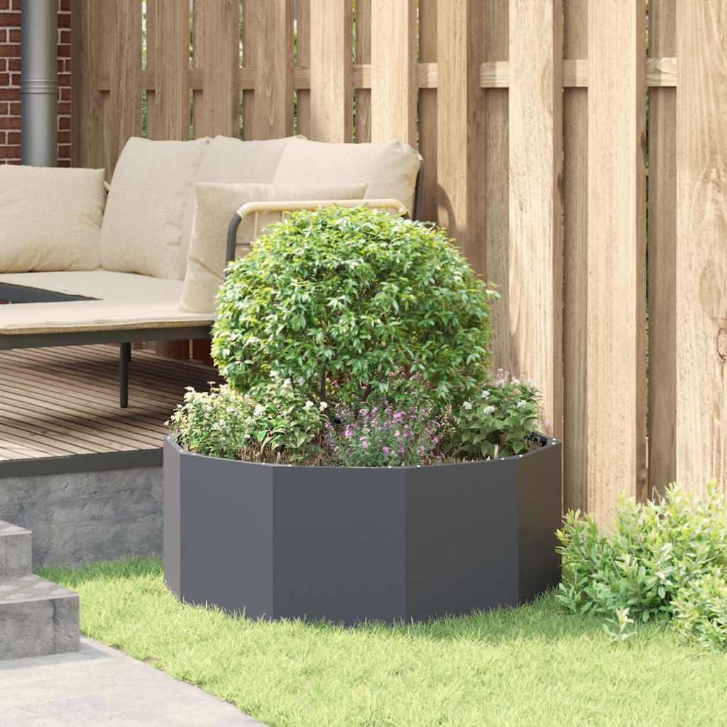 Fioriera Antracite 90 x 90 x 35 cm Acciaio