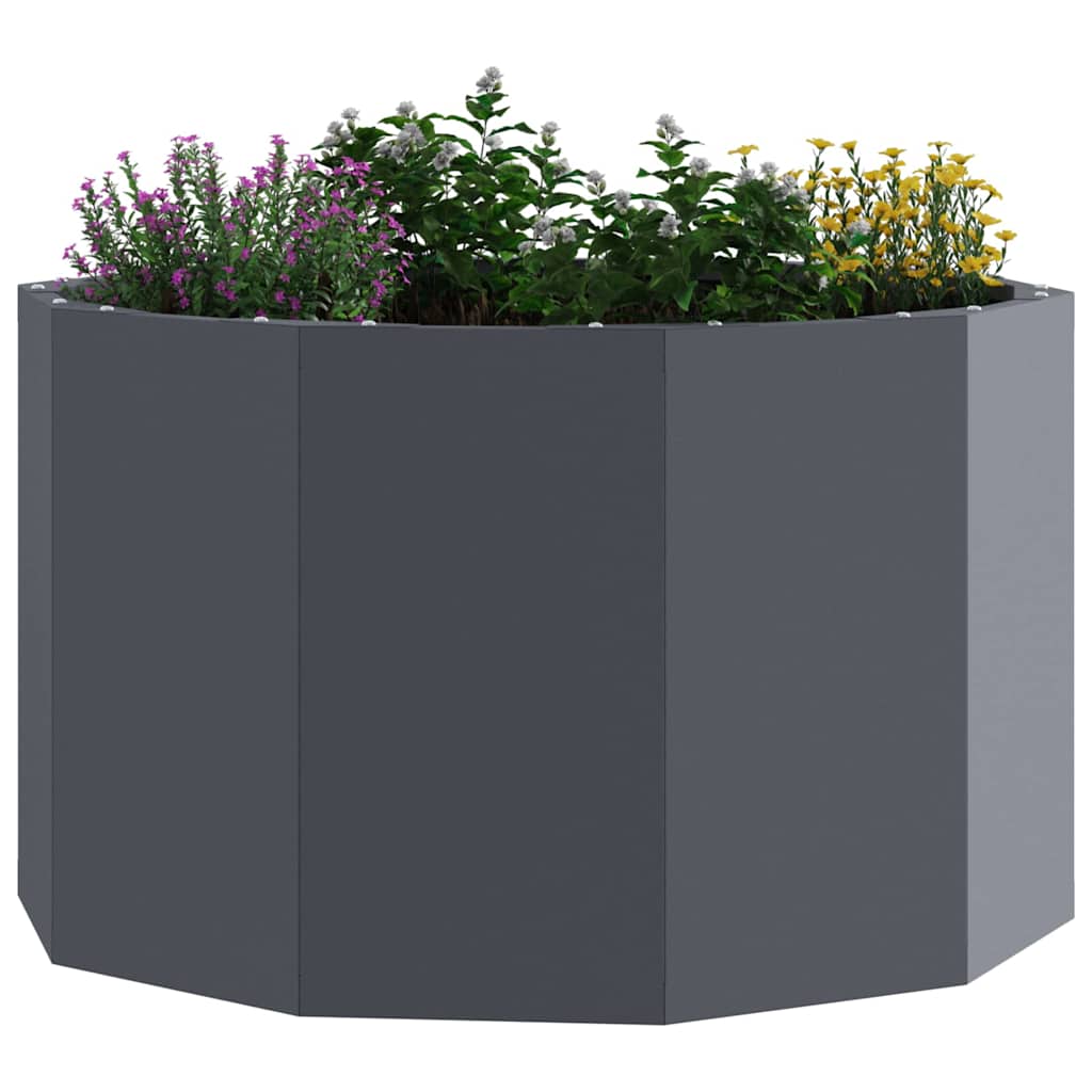 Fioriera Antracite 60 x 60 x 35 cm Acciaio