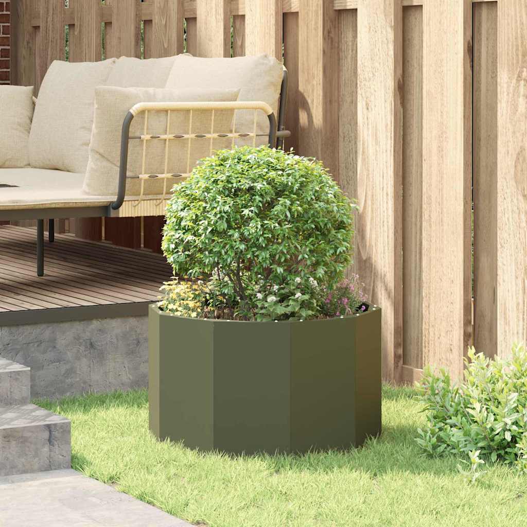 Fioriera Verde oliva 60 x 60 x 35 cm Acciaio