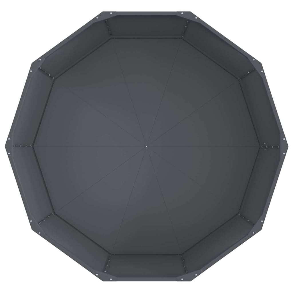 Fioriera rotonda antracite in acciaio 120 x 120 cm