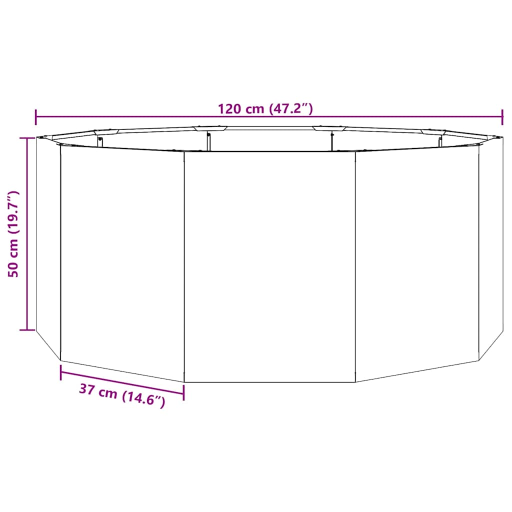 Fioriera Verde oliva 120 x 120 x 50 cm Acciaio
