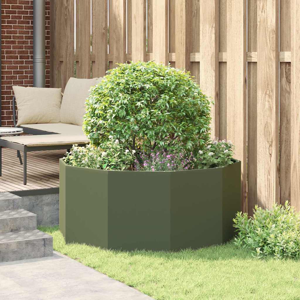 Fioriera Verde oliva 120 x 120 x 50 cm Acciaio
