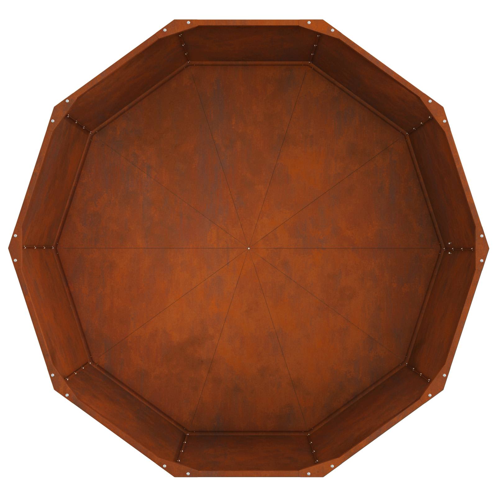 Fioriera rotonda ruggine in acciaio 120 x 120 x 50 cm