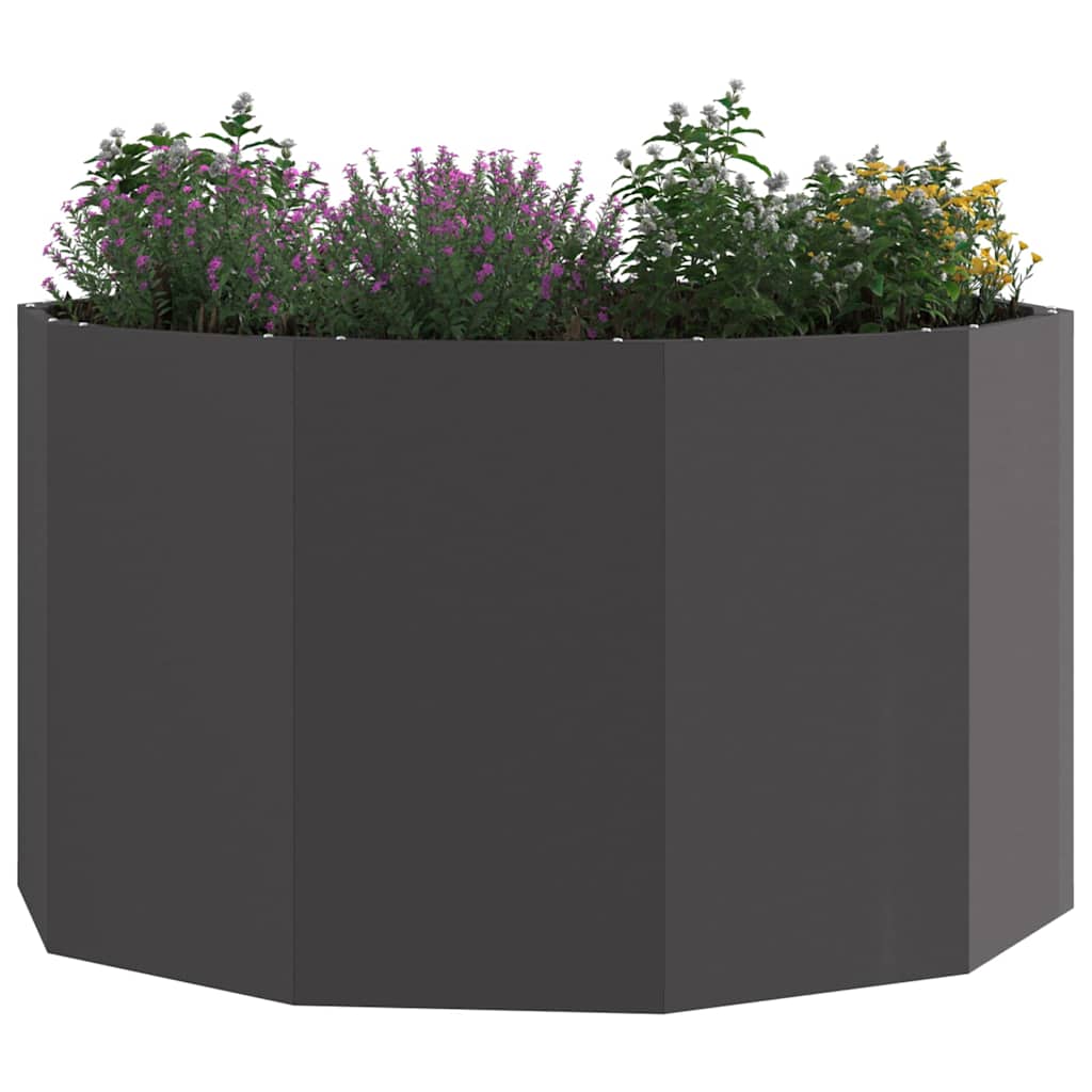 Fioriera Nero 90 x 90 x 50 cm Acciaio