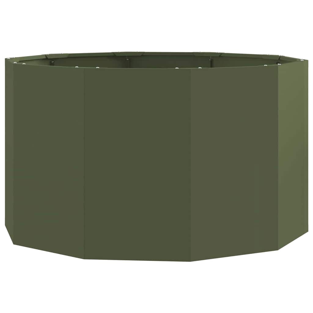 Fioriera Verde oliva 90 x 90 x 50 cm Acciaio