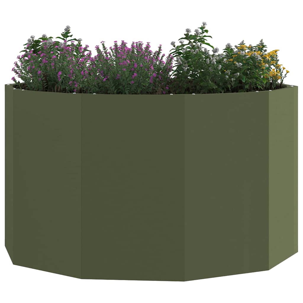 Fioriera Verde oliva 90 x 90 x 50 cm Acciaio
