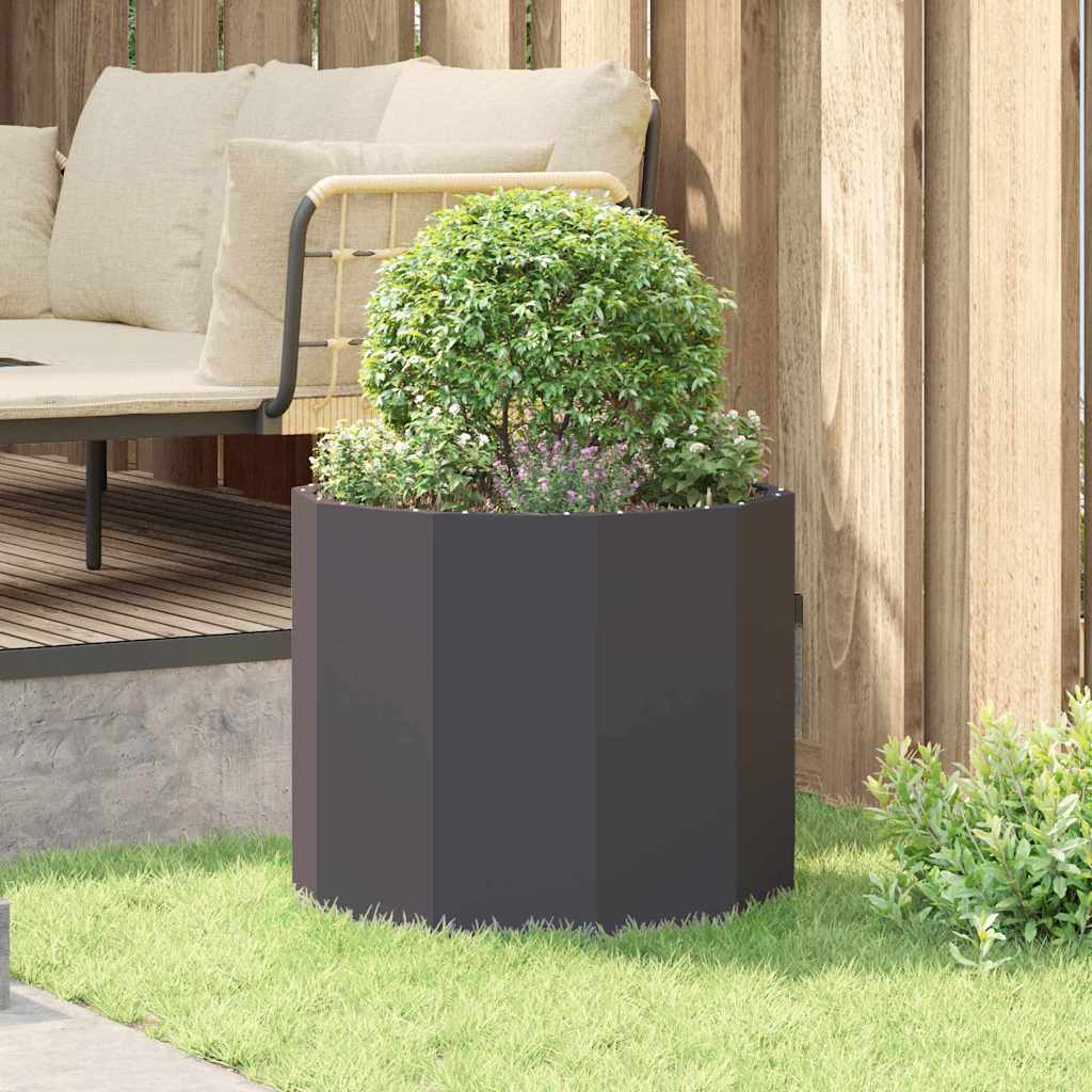 Fioriera Nero 60 x 60 x 50 cm Acciaio