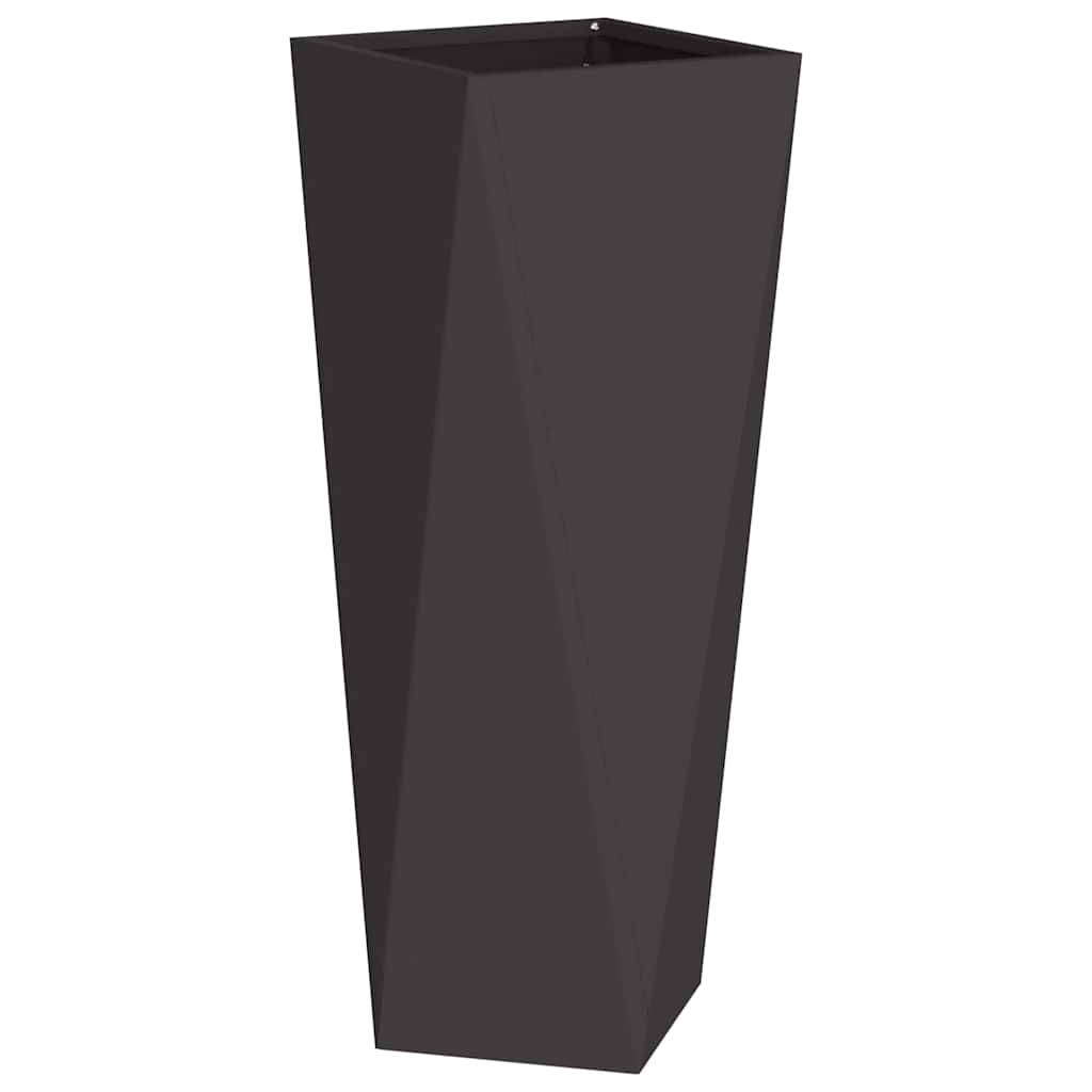 Fioriera 2 pz Nero 30 x 30 x 75 cm Acciaio