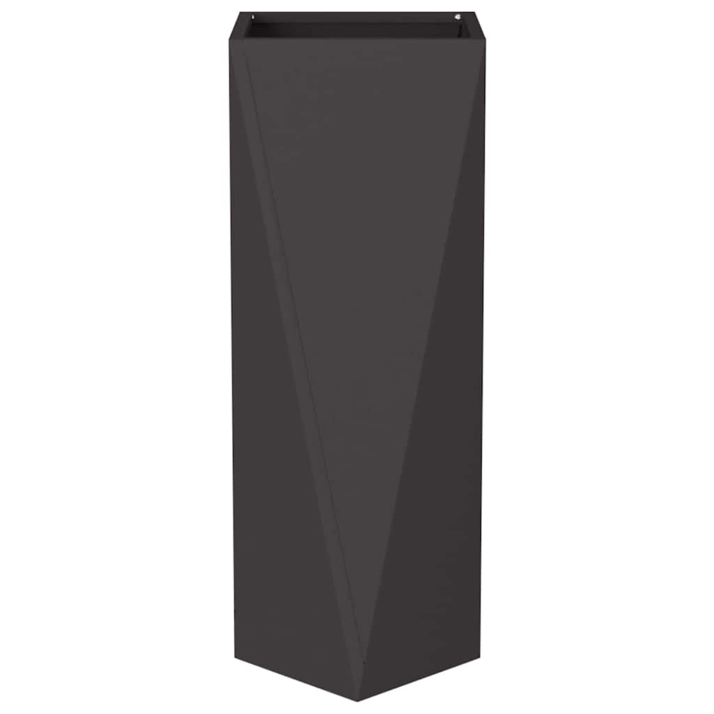 Fioriera 2 pz Nero 30 x 30 x 75 cm Acciaio