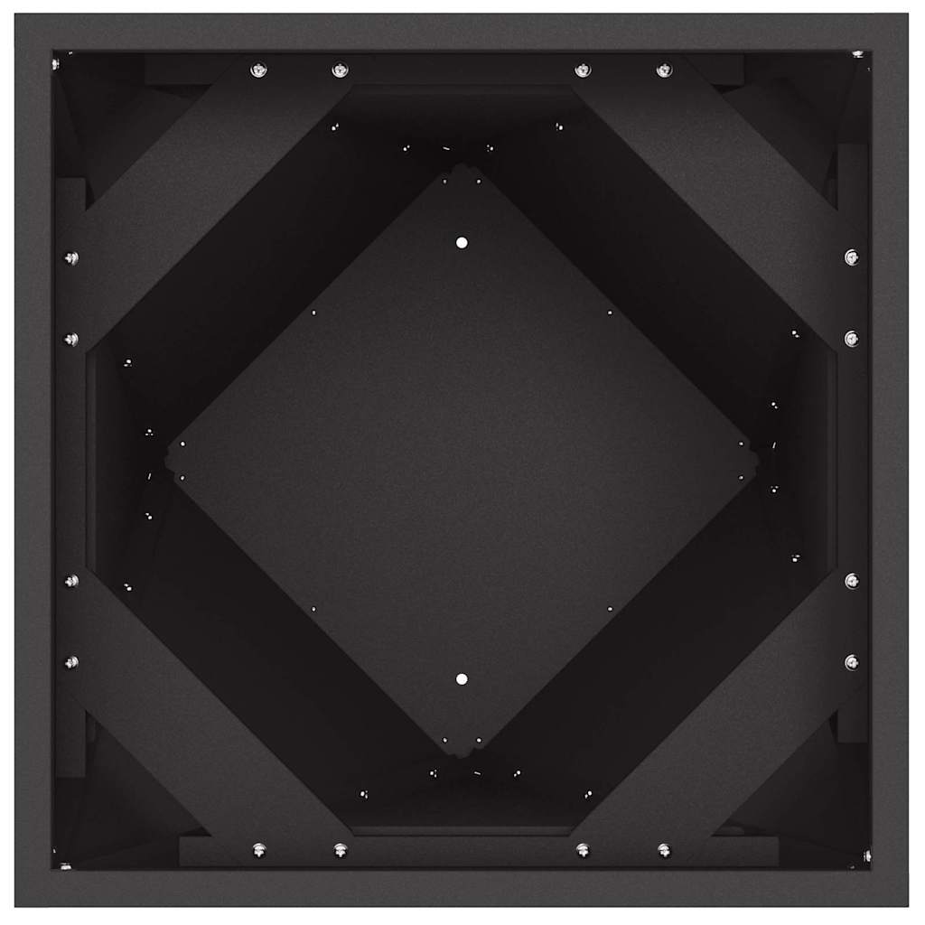 Fioriera 2 pz Nero 30 x 30 x 75 cm Acciaio