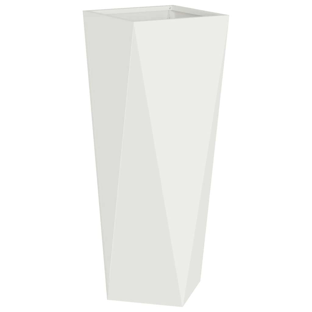 Fioriera 2 pz Bianco 30 x 30 x 75 cm Acciaio